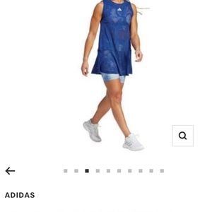 Adidas Melbourne dress in blue with matching sports bra and legging shorts